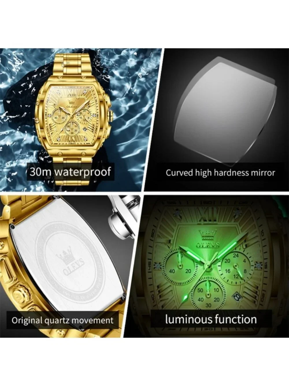 Stylish Men's Analog Quartz Chronograph Watch - Waterproof, Luminous